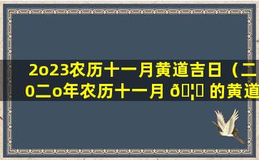 2o23农历十一月黄道吉日（二0二o年农历十一月 🦅 的黄道吉日一览）